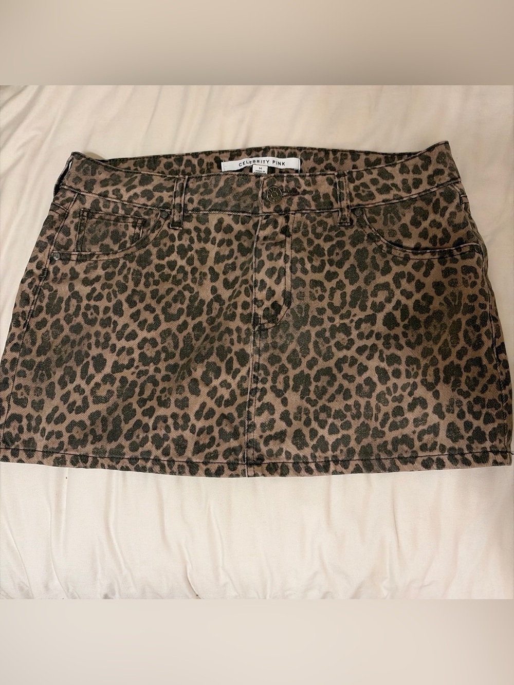Celebrity Pink Brown and Black Leopard Mini Skirt